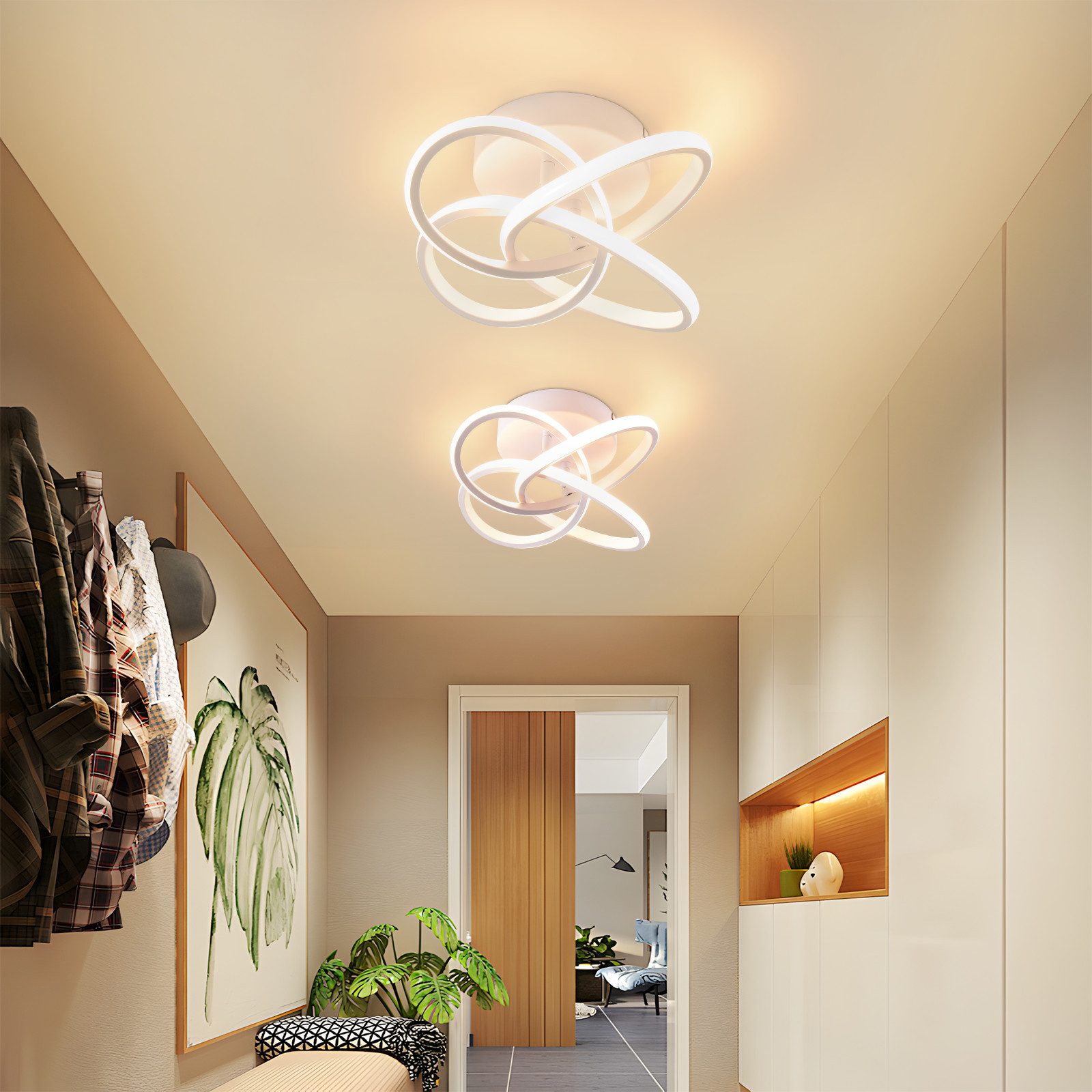 ZMH LED Deckenleuchte Deckenlampe Schlafzimmerlampe Modern Blume, 28W, LED fest integriert, Warmweiß-Neutralweiß-Kaltweiß – Bild 4 von 5