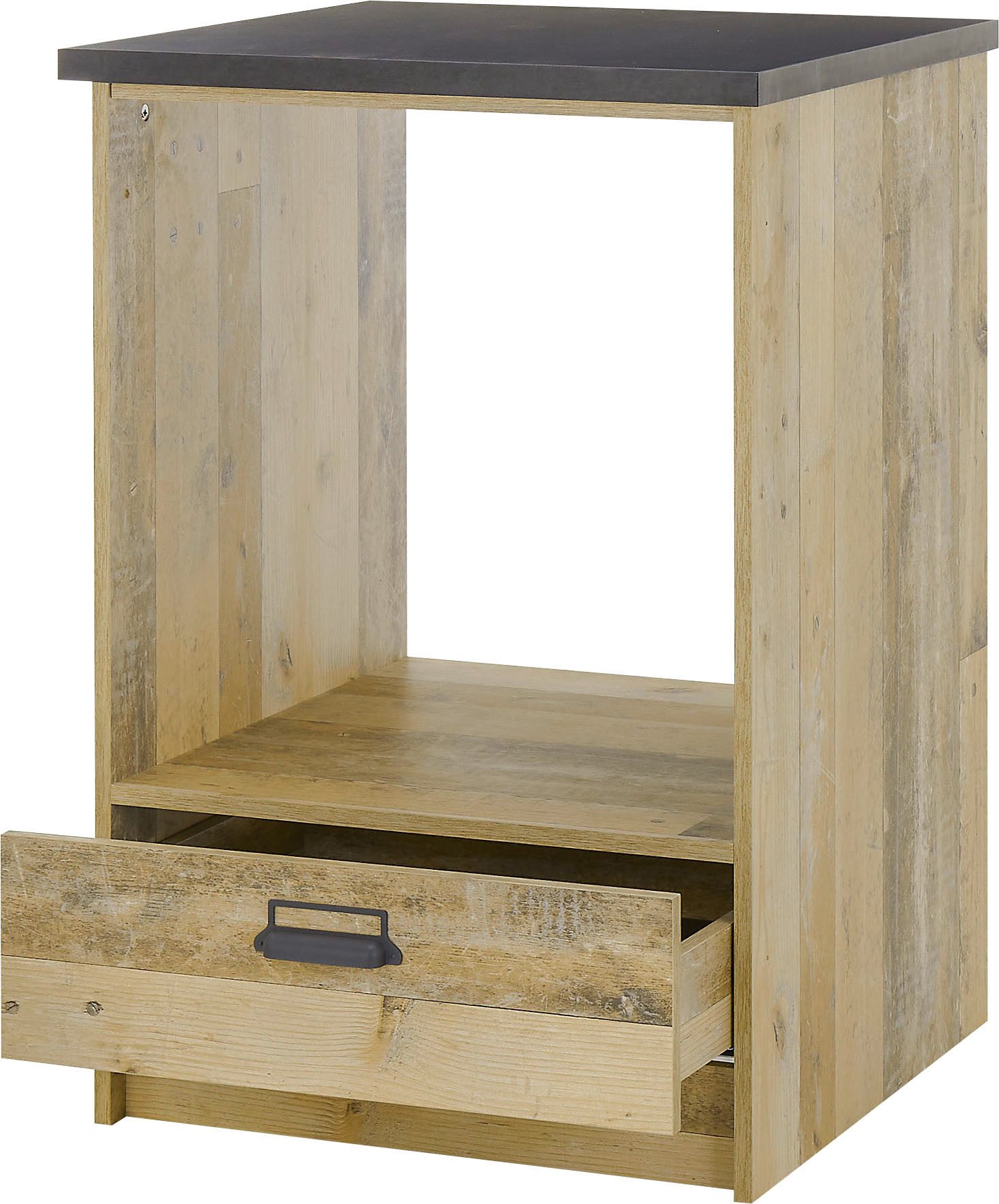 Home affaire Herdumbauschrank Sherwood mit Apothekergriffen aus Metall, Breite der Arbeitsplatte 63 cm