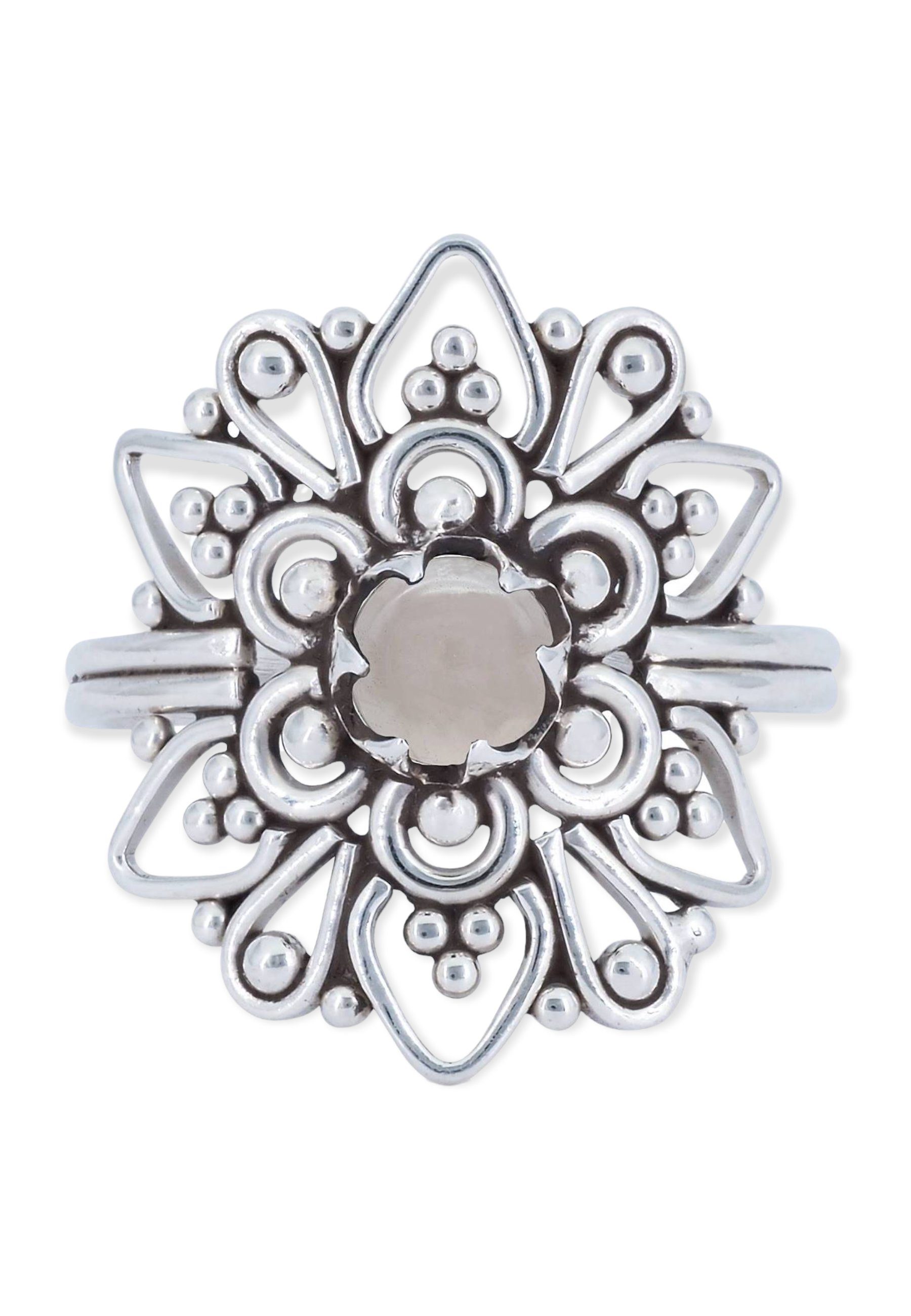Rosenquarz Silber Silberring 925er mit mantraroma