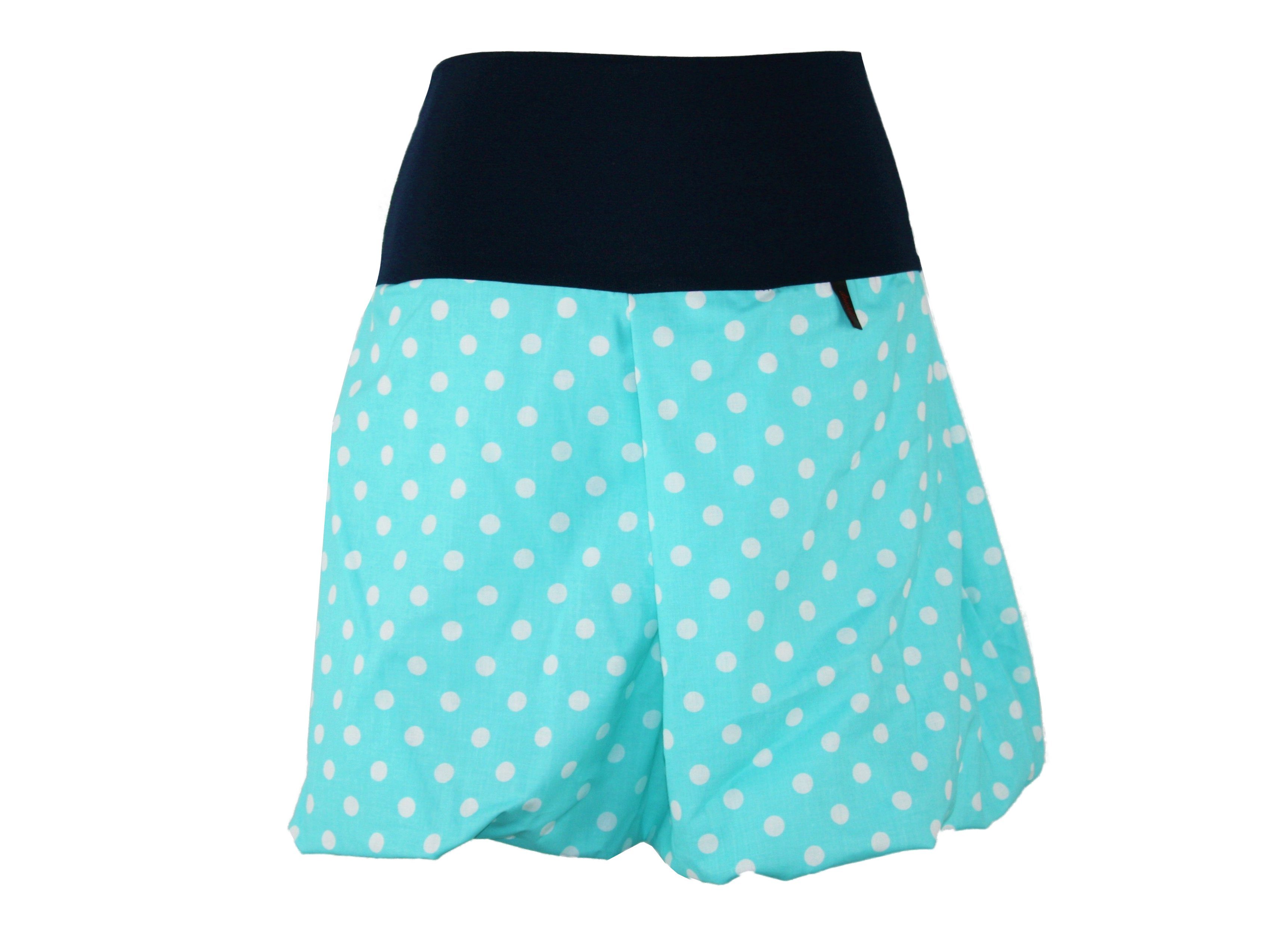 dunkle design Minirock Ballonrock Mini Punkte elastischer Bund