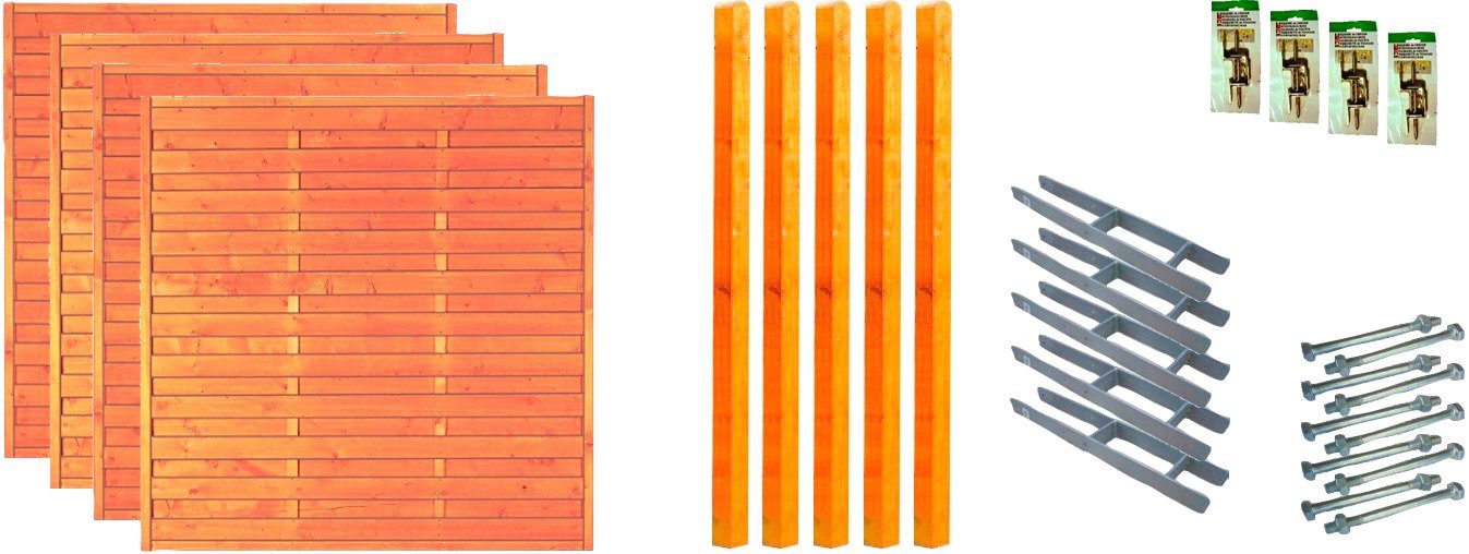 Tetzner & Jentzsch Dichtzaun San Diego 2, (Set), 4 Elemente, LxH: 765x180 cm