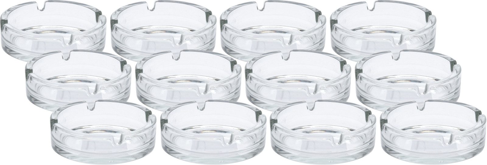 Koopman Aschenbecher Zigarettenascher Ø10 CM GLAS 4/6/12/24 er Set, 12er Set, Glas, Ø10cm, Bistro, Transparent