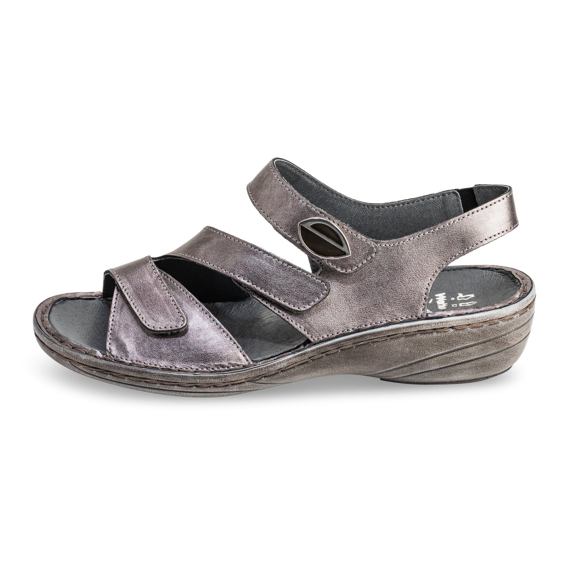 Nappaleder Damenschuhe vitaform taupe/metallic Sandale Sandale