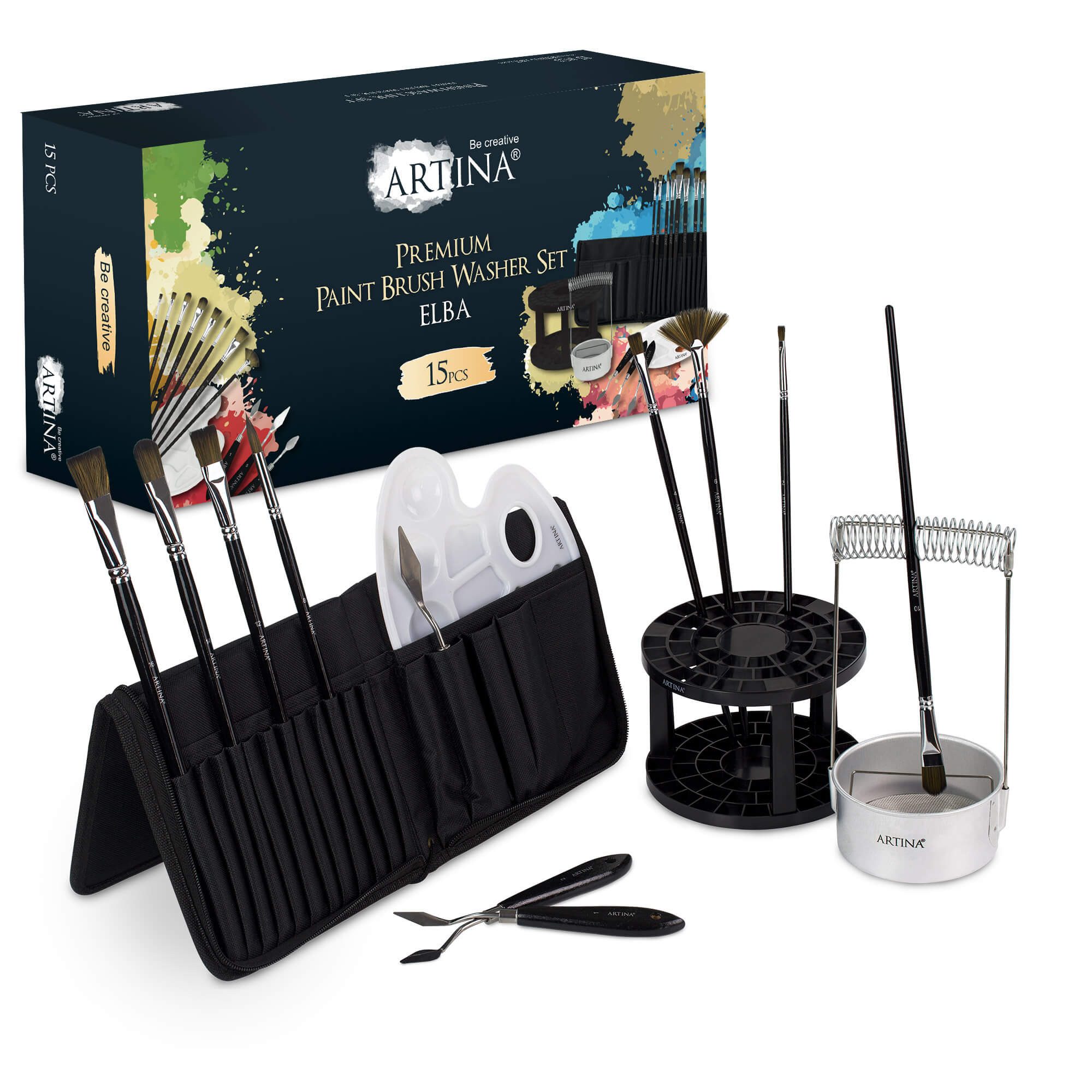 Artina Malerset ELBA Pinselset, Malset mit Pinsel, Malspachtel und Tasche – günstig online kaufen