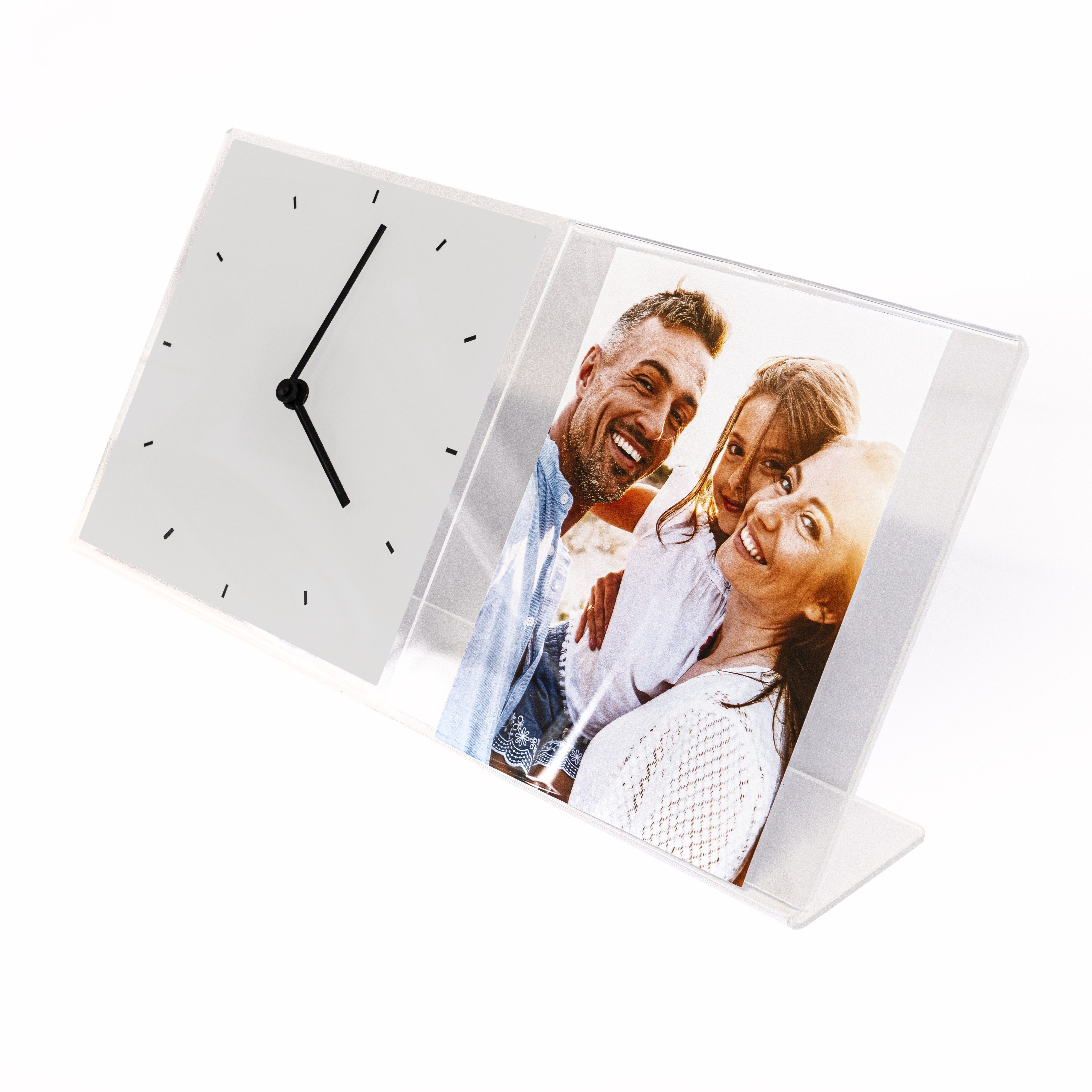 queence Tischuhr Uhr Tischuhr Mit Bilderrrahmen & in verschiedenen Farben erhältlich inkl. Bilderrahmen -Platz für Ihre Fotos-