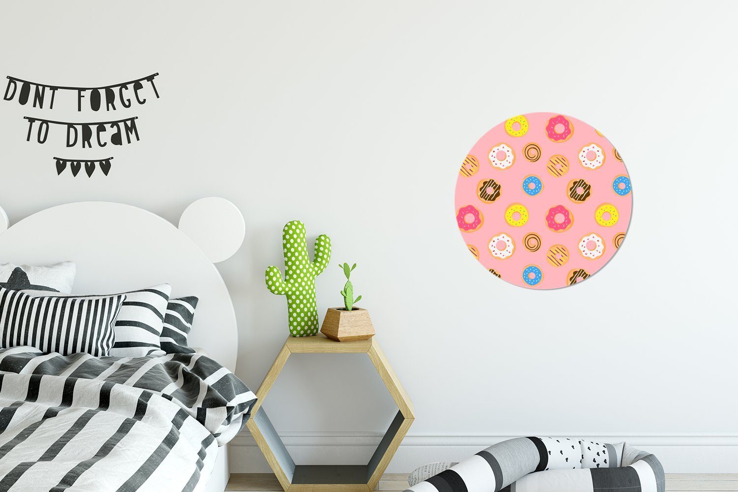 Donut - - St), Wandsticker (1 Kinderzimmer, Verglasung Tapetenkreis Rund, für Tapetenaufkleber, Gestaltung Wohnzimmer MuchoWow