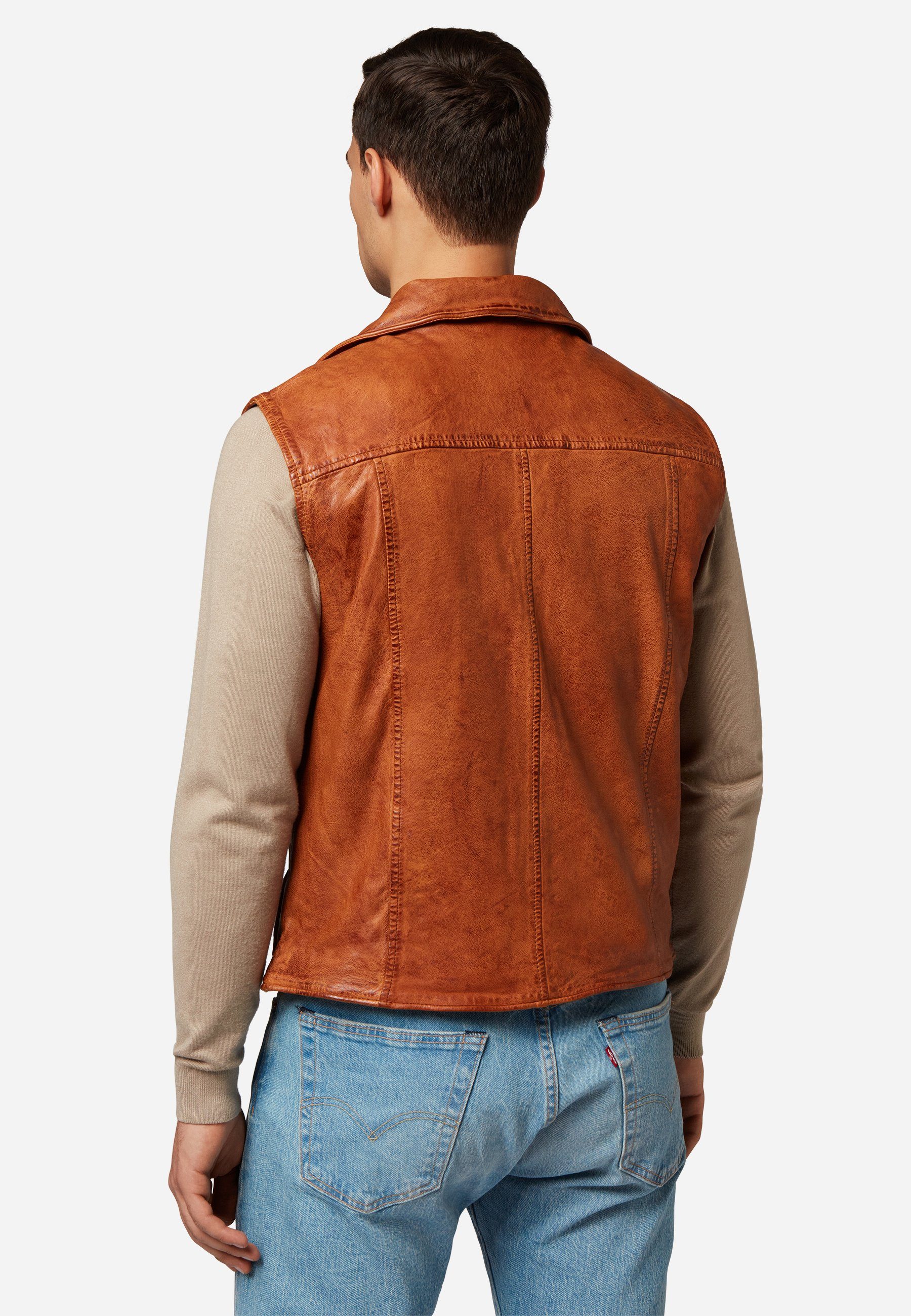 RICANO Lederweste SK Vest Hochwertiges Lamm Leder