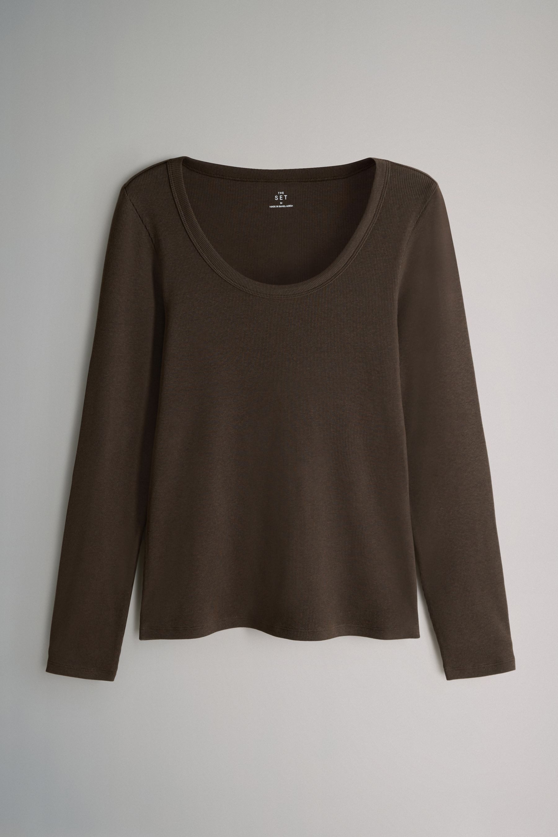 The Set Langarmshirt The Set gerippte Shirts mit U-Ausschnitt, 4er-Pack (4-tlg)