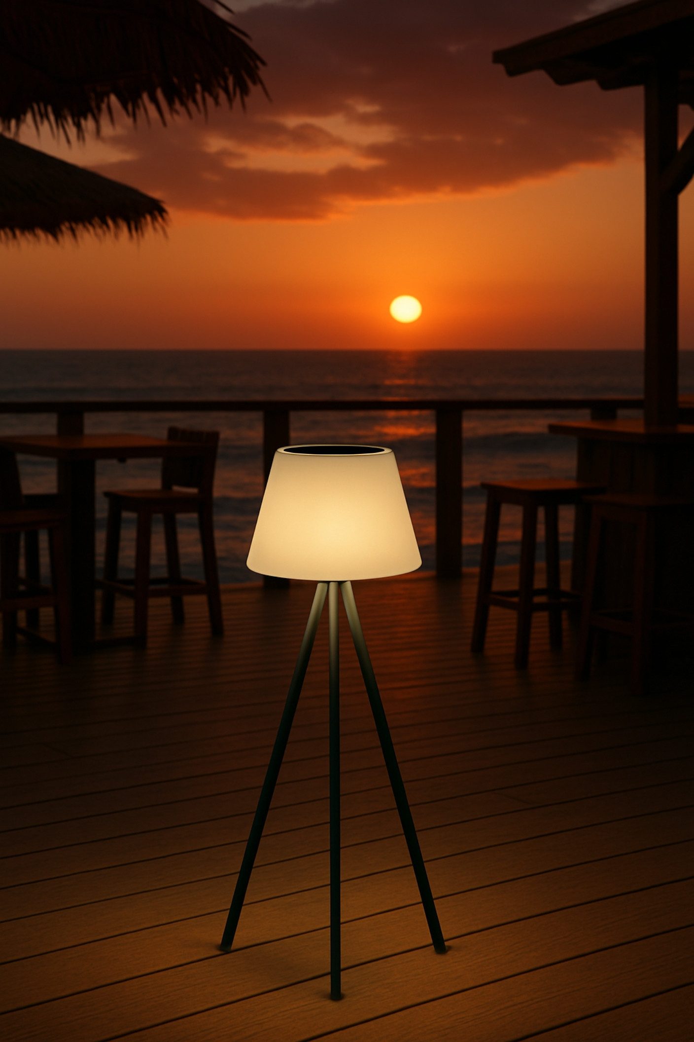 MeLiTec LED Solarleuchte Solar-Gartenleuchte SO50, LED wechselbar, warmweiß, Solar-Lampe Lounge-Licht, Outdoor-Leuchte Farbwechsel, auch Tischlampe