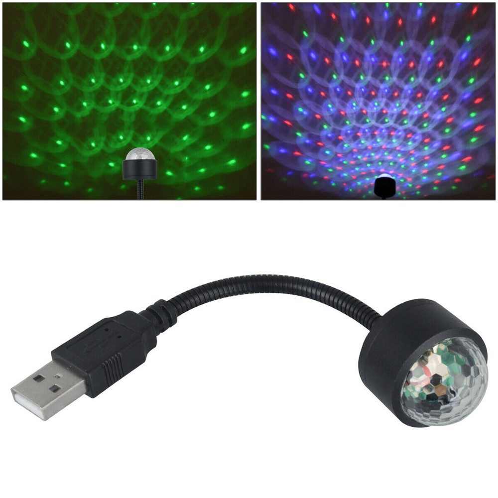 Hikity LED Nachtlicht LED Auto Decke Starlight, USB-Nachtlicht 360° Rotierende Discokugel