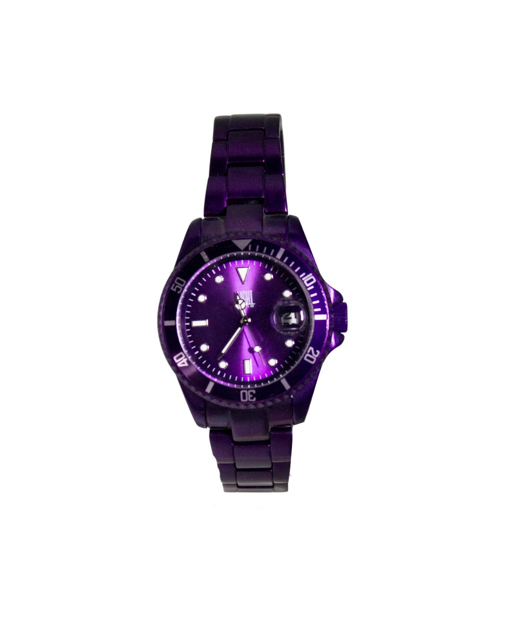 Light Time Quarzuhr Armbanduhr Damen Herren Datum Aluminium Violett L125PUR, Datumsanzeige