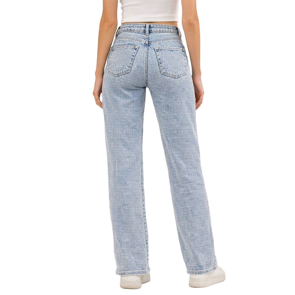 Ital-Design Stretch-Jeans Damen Freizeit (91279887) Destroyed-Look Stretch High Waist Jeans in Hellblau