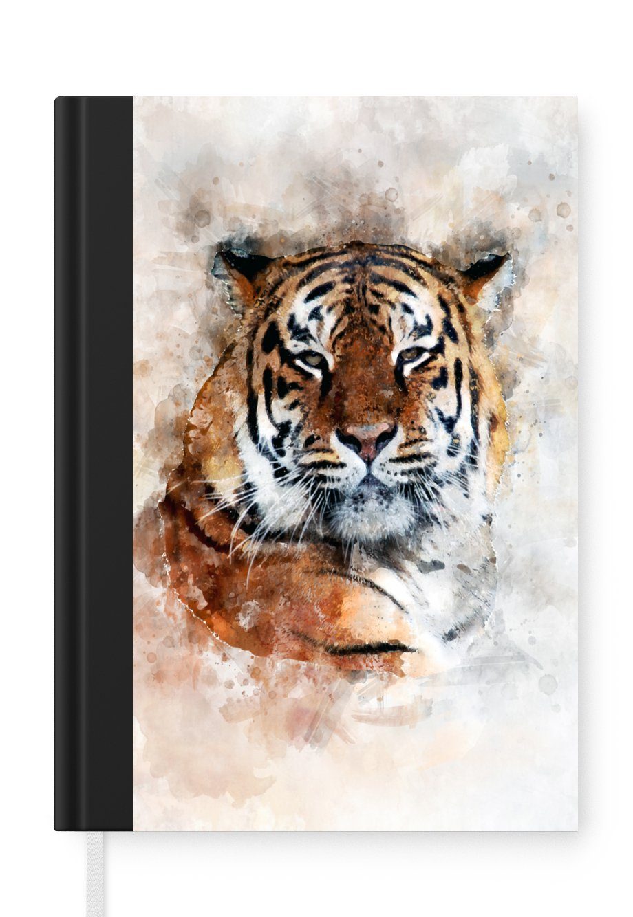Bekannte internationale Marken MuchoWow Notizbuch Tiger - Tagebuch, Merkzettel, Haushaltsbuch 98 Notizheft, Kopf Seiten, - A5, Journal, Nebel