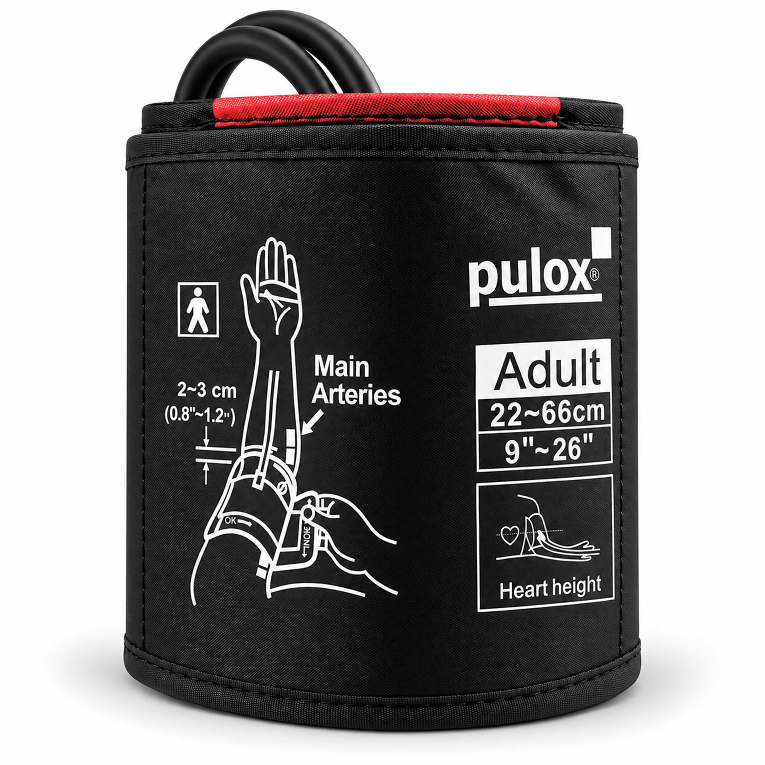 pulox Blutdruckmessgerät Blutdruckmanschette 22-66 cm – Universal Doppelschlauch