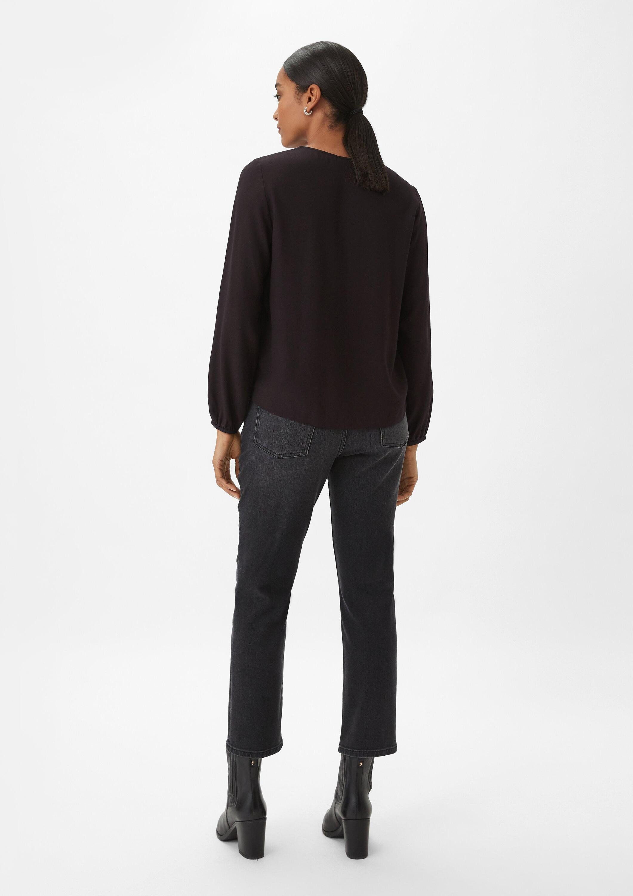 comma Langarmbluse Bluse Langarmbluse aus Viskose