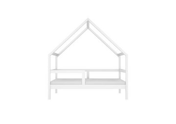 Domando Kinderbett Kinderbett Rieti in Weiß Matt, Breite 80cm, schickes Hausdesign, Rausfallschutz