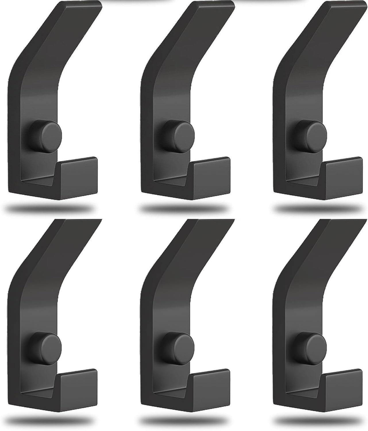 IBETTER Garderobenhaken, Kleiderhaken, Kleiderhaken zum Schrauben, Wandgarderobe (Haken für Akustikpaneele, Schlafzimmer, Wohnzimmer, Badezimmer, (6-St), Wandhaken für Garderobe, Jacken, Hut, Metall, Schwarz)
