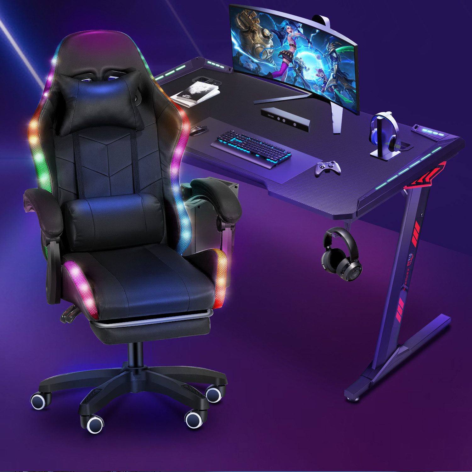 OULENBIYAR Gaming-Stuhl Gaming Chair LED, RGB günstig online kaufen