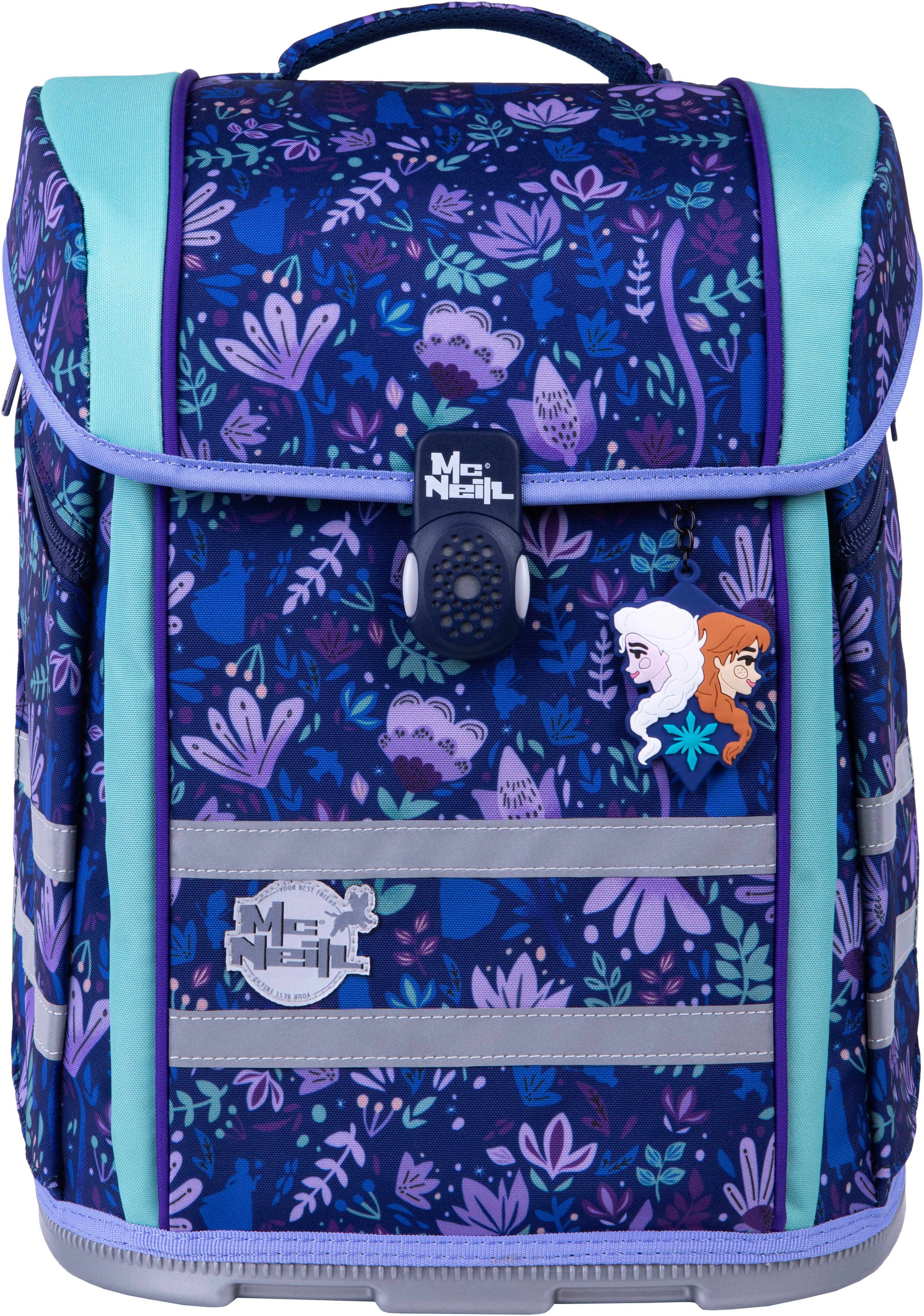 McNeill Schulranzen Perfecto, Frozen II (Set, 5-tlg), inkl. Federmäppchen, Turnbeutel, Schlamperrolle & Motivmagnet