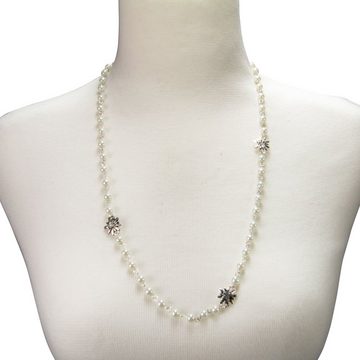Alpenflüstern Collier Trachten-Perlen-Halskette Edelweiß Chantalle (creme-weiß), - Damen-Trachtenschmuck Dirndlkette