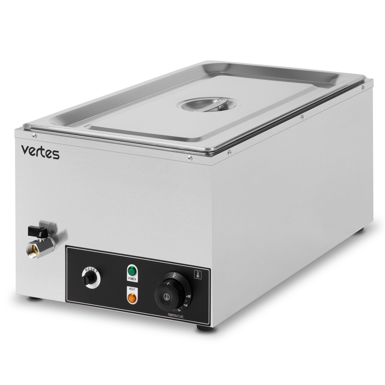 vertes Speisenwärmer Speisenwärmer Buffetwärmer Wärmebehälter Für Speisen Elektrisch 1000W, Inkl 1x 1/1 GN Behälter mit Deckel für 20,5L, Ablasshahn