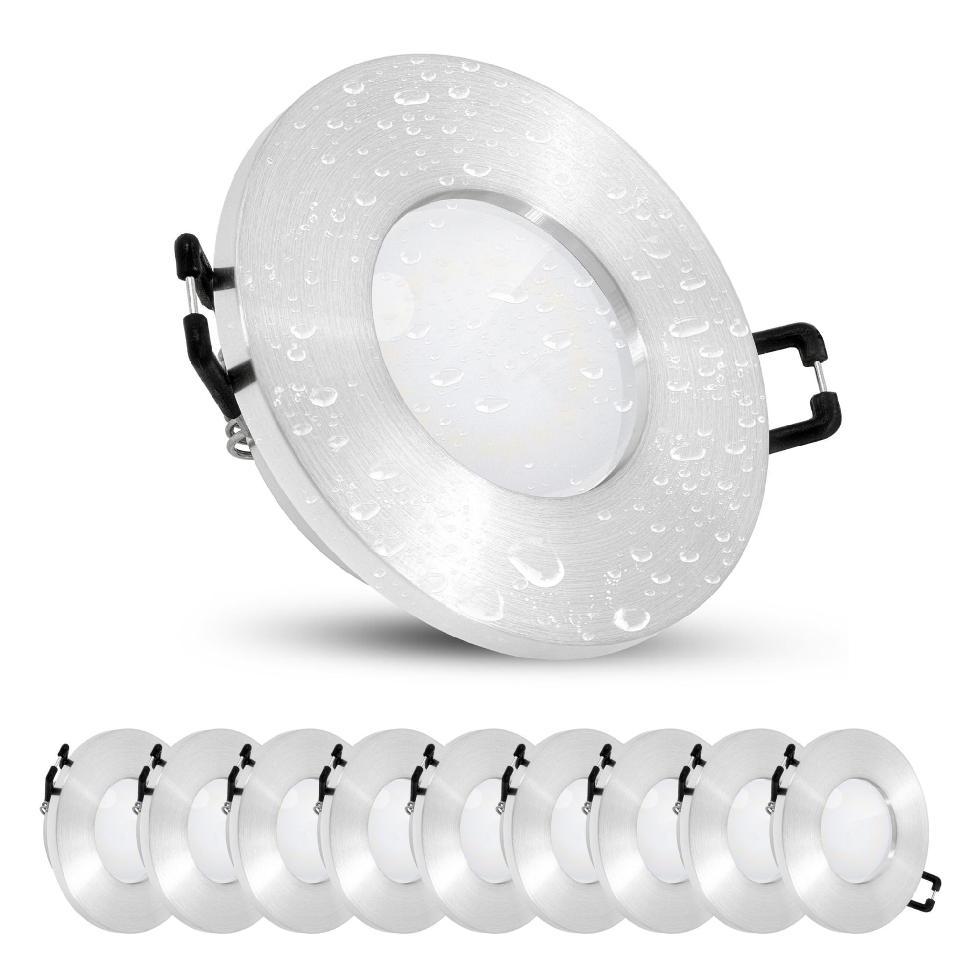 linovum LED Außen-Deckenleuchte ISASO Einbauleuchte IP65 mit fourSTEP LED GU10 5W neutral, Neutralweiß