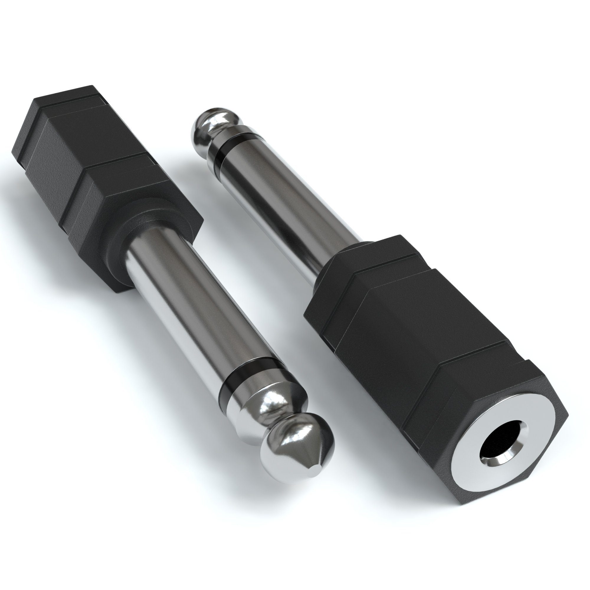 JAMEGA Klinke Adapter Mono 3.5mm auf 6.35mm TS Stecker Aux Stereo Audio Audio-Adapter