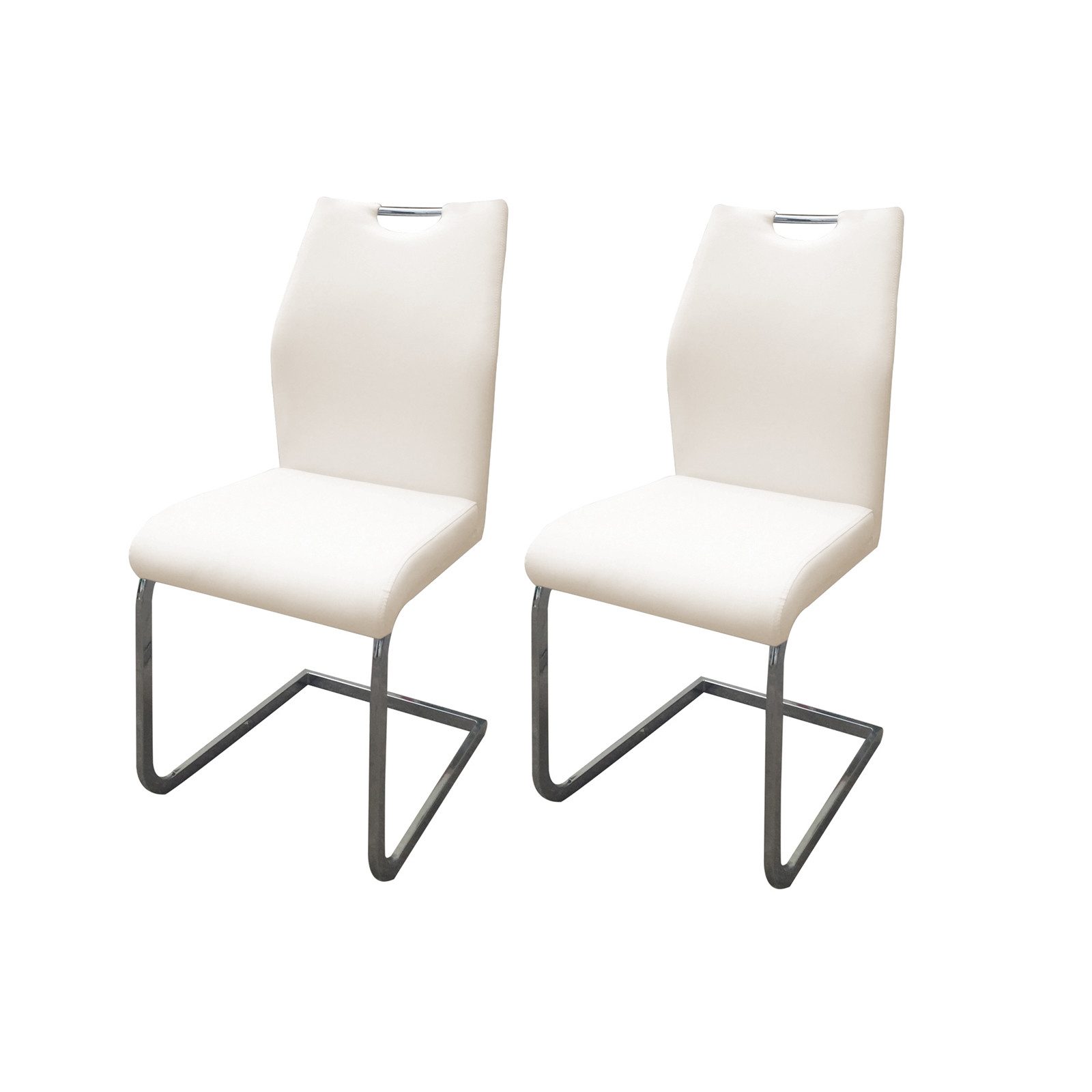 HTI-Line Freischwinger Schwingstuhl 2er-Set Nelly (Set, 2 St), Freischwinger Esszimmerstuhl Kunstlederbezug Kufengestell aus Metall