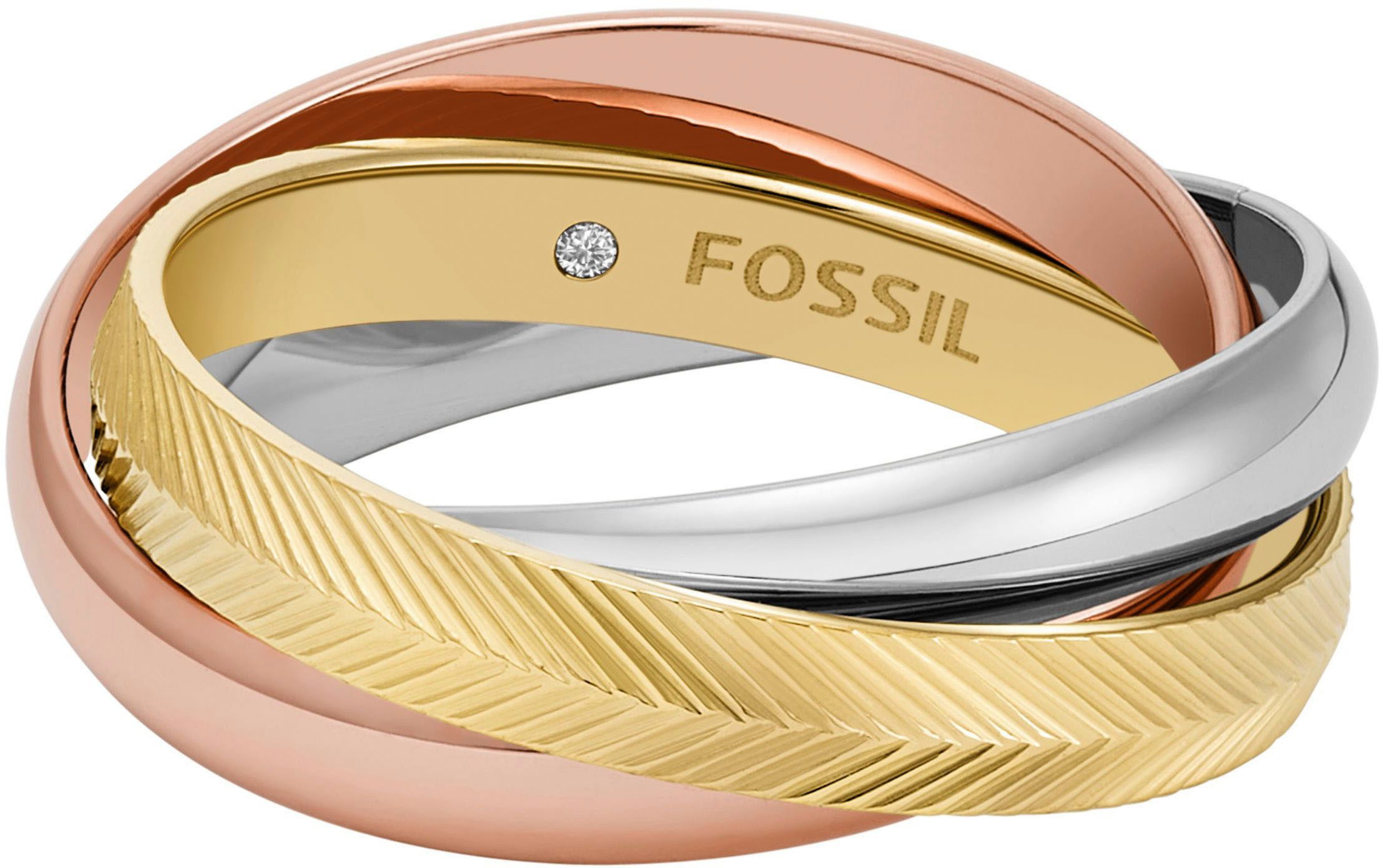 Fossil Fingerring Schmuck Geschenk Edelstahl Ring HARLOW