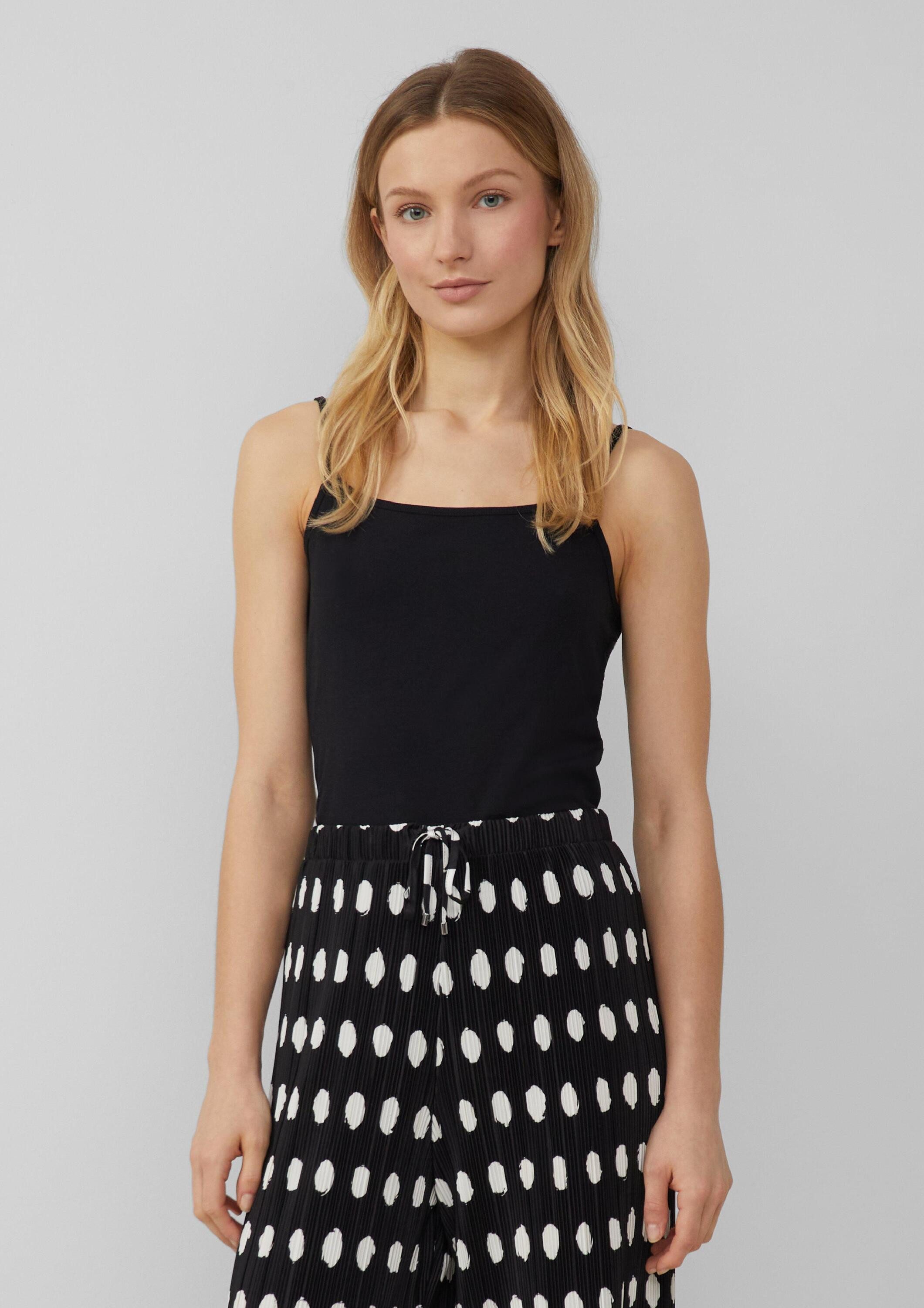 s.Oliver Muscleshirt T-Shirt Top mit verstellbaren Spaghettiträgern im Slim Fit