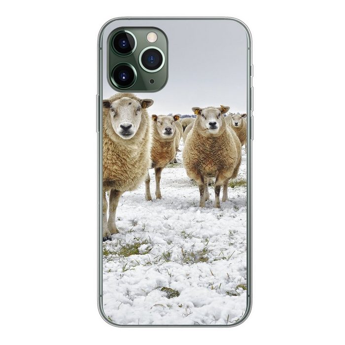 MuchoWow Handyhülle Schafe - Wolle - Schnee Handyhülle Apple iPhone 11 Pro Smartphone-Bumper Print Handy