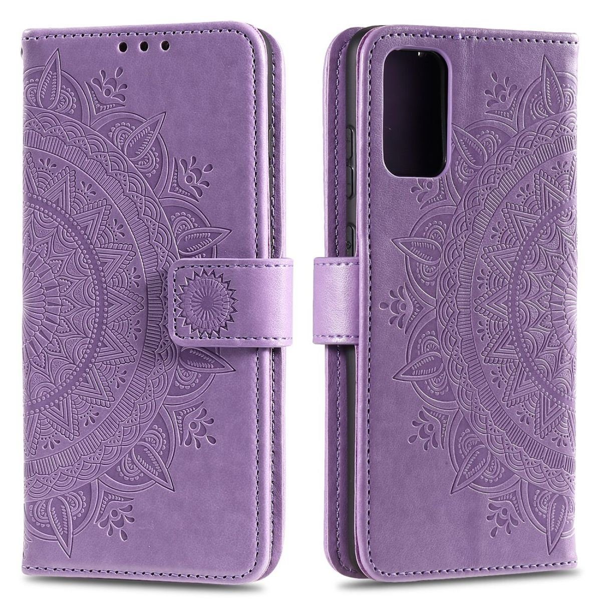 CoverKingz Handyhülle Huawei P Smart 2021 Handy Hülle Flip Case Cover Schutzhülle Tasche 16,94 cm (6,68 Zoll), Klapphülle Schutzhülle mit Kartenfach Schutztasche Motiv Mandala