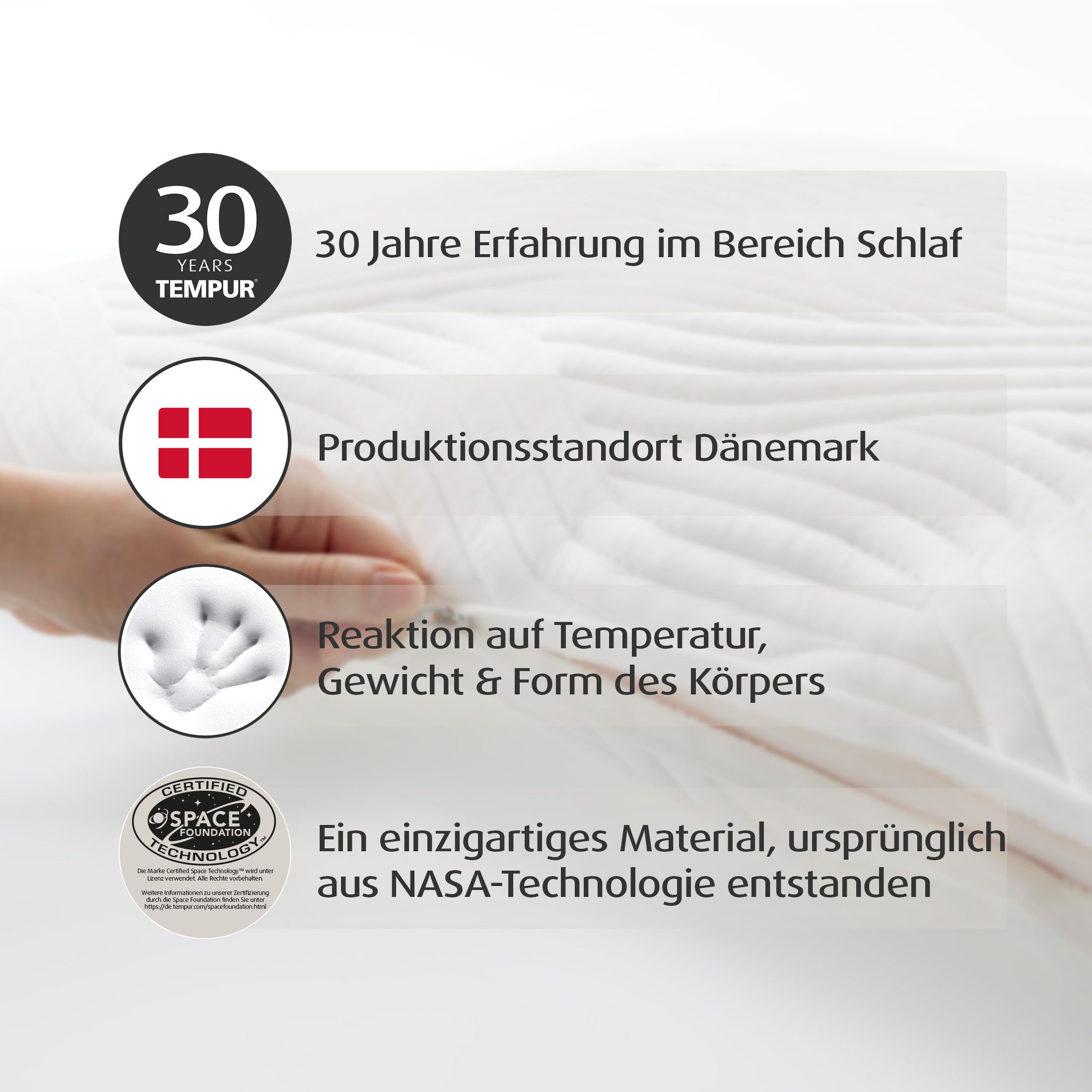 TEMPUR Schlafkissen TEMPUR® Comfort Medium mittelfestes Memory Foam Kopfkissen, Memory Foam, druckentlastend – Bild 5 von 5