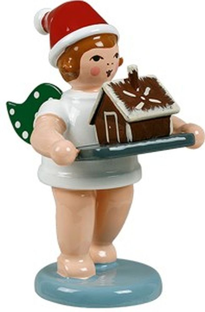 Engelfigur Weihnachtsfigur Lebkuchenhaus mit Höhe Krone 6cm und NEU Engel