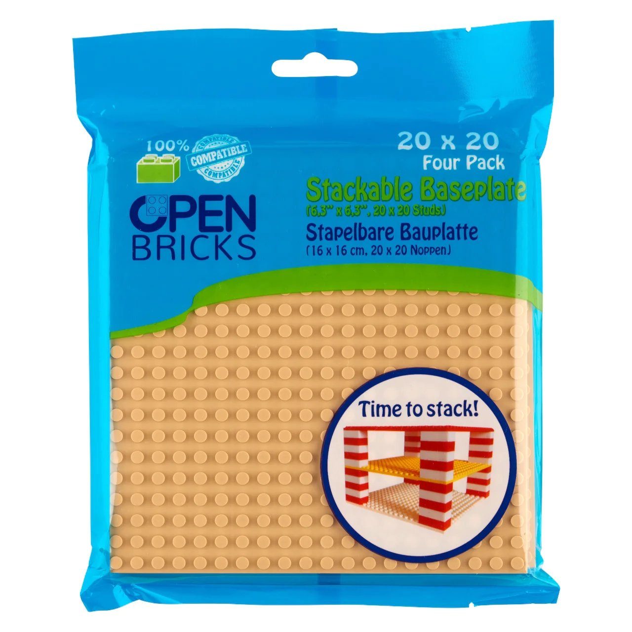 Open Bricks OpenBricks Baseplate 20x20 sand Konstruktionsspielsteine