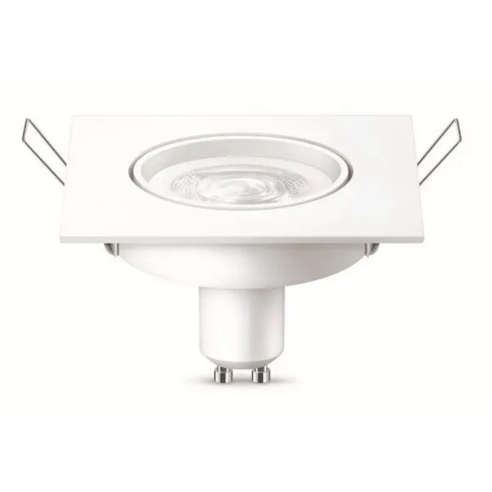 PILA LED-Leuchtmittel LED Spot quadratischer Strahler+GU10 4.7W 345lm 36° 230V Warm 2700K, GU10, Warmweiß, 36° Abstrahlwinkel