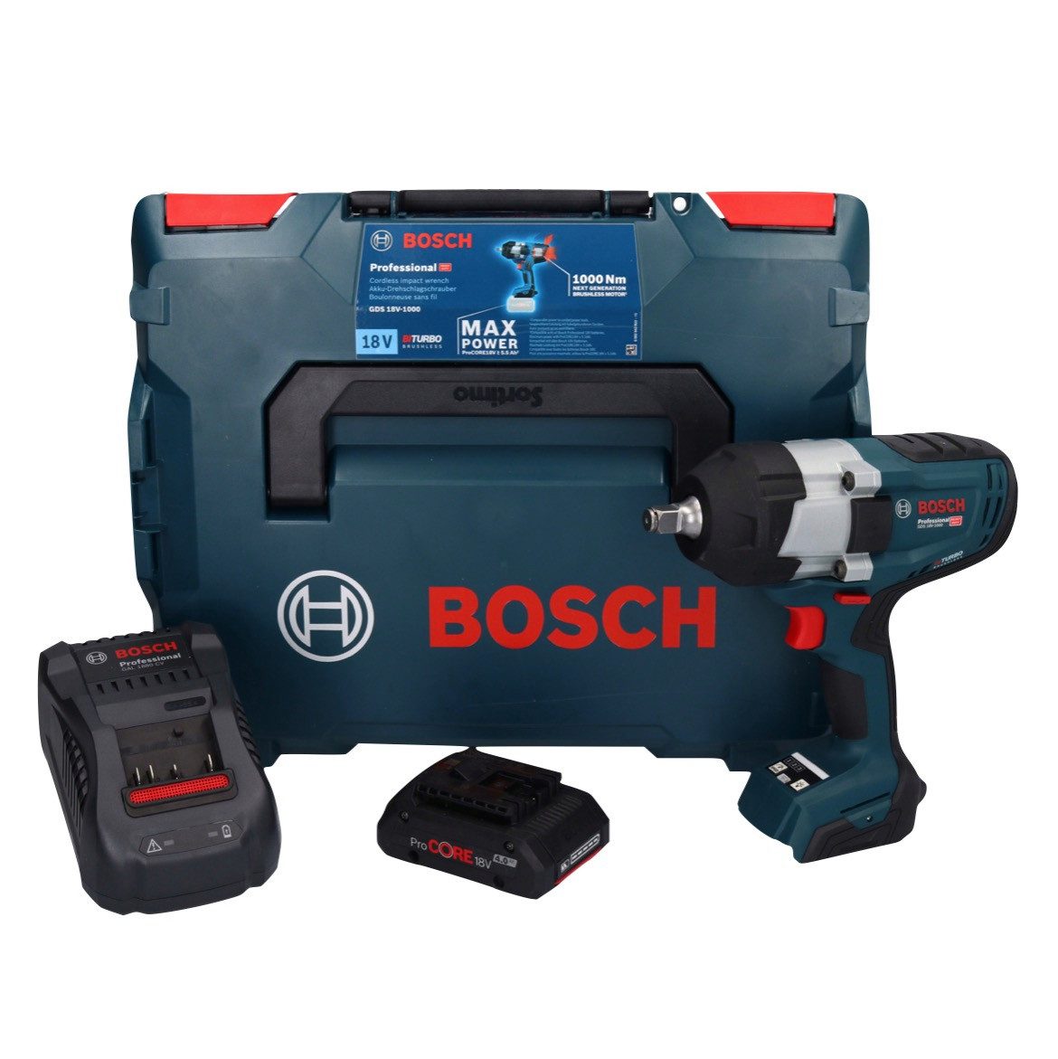 Thumbnail - Bosch Professional Akku-Schlagschrauber GDS 18V-1000 Professional Akku Drehschlagschrauber 18 V 1000 Nm BITUR