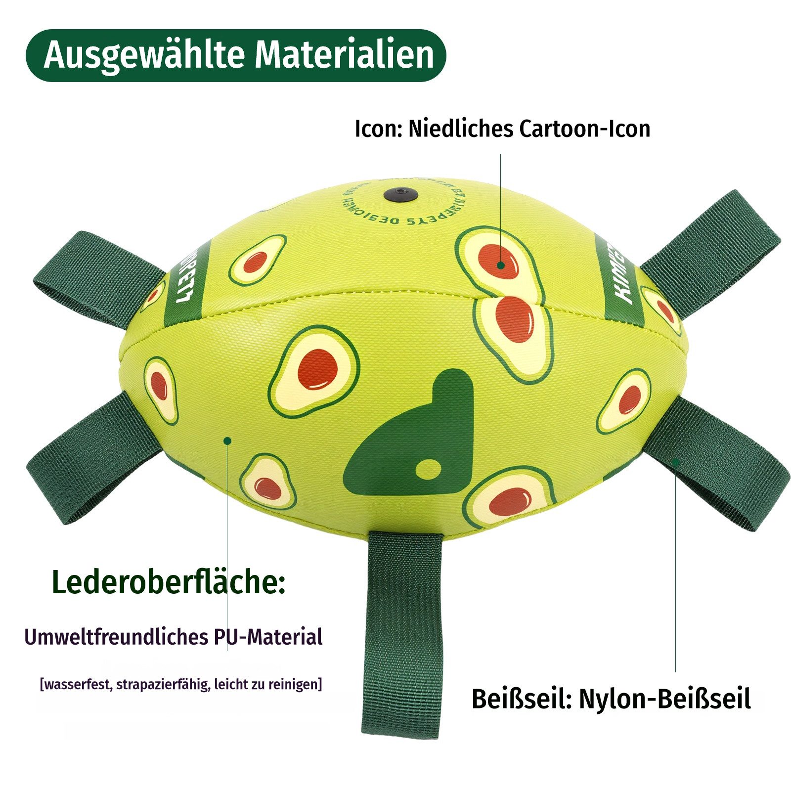 BlingBin Tierball Hunde Fußball Spielzeug Kauspielzeug Hundespielzeug Ball PU Leder, PU-Leder, 1 Stück (1-tlg) für kleine,mittelgroße und große Rassen,Outdoor,Indoor,Rasen,Schwimmen