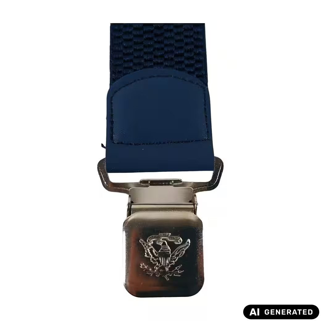 Ware aus aller Welt Hosenträger blau starke Y Hosenträger 40 mm breit mit starke Krallenclips