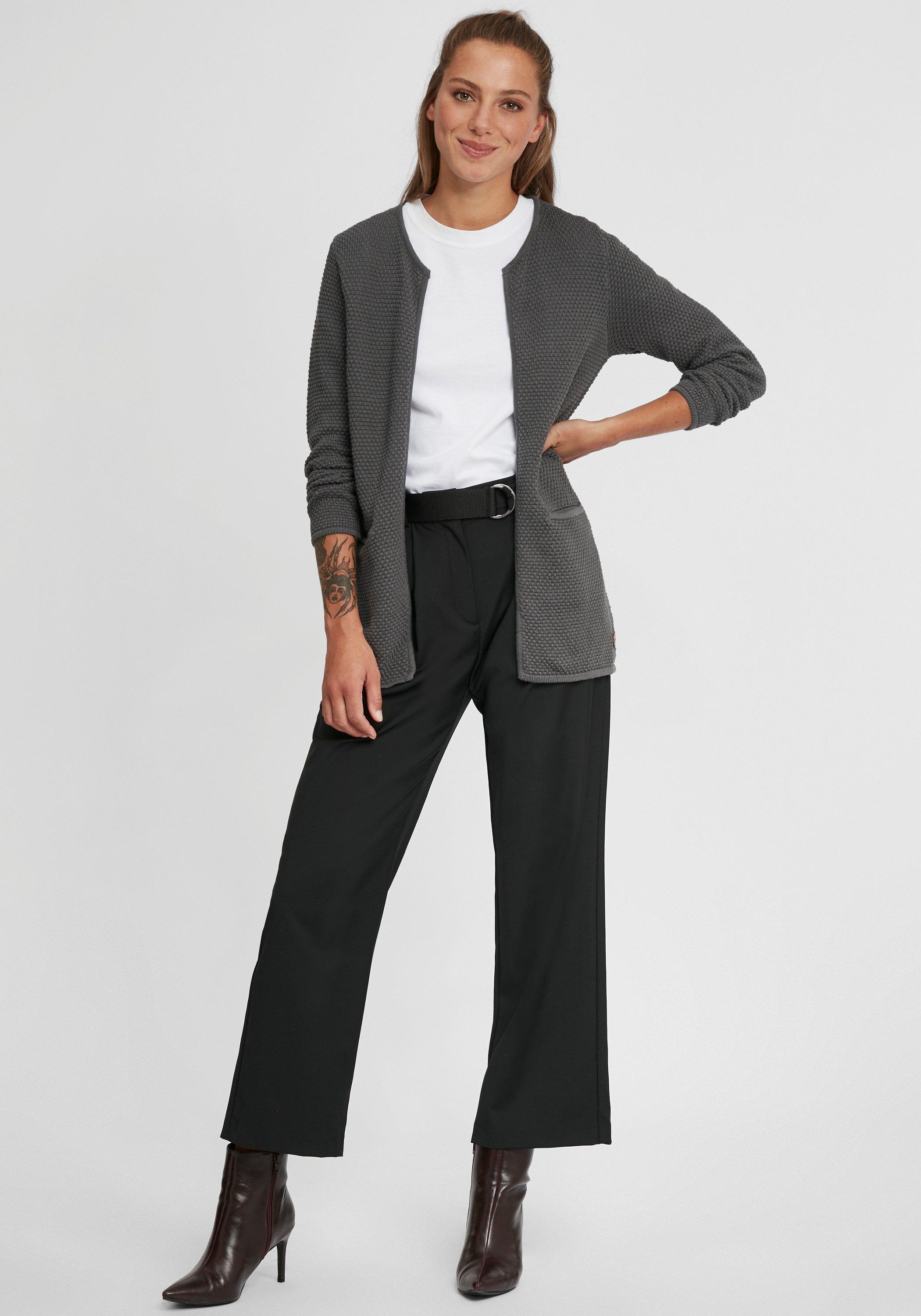 OXMO Strickjacke OXHilda Strickjacke im Perlstrickmuster günstig online kaufen