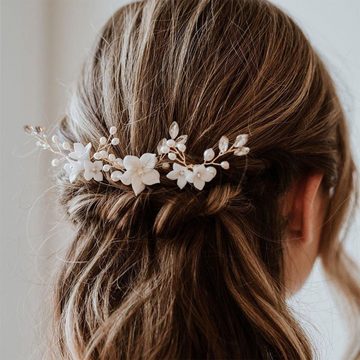 Fivejoy Haarnadeln Braut Hochzeit Kopfbedeckungen 3 Blume U-förmige Haarspangen
