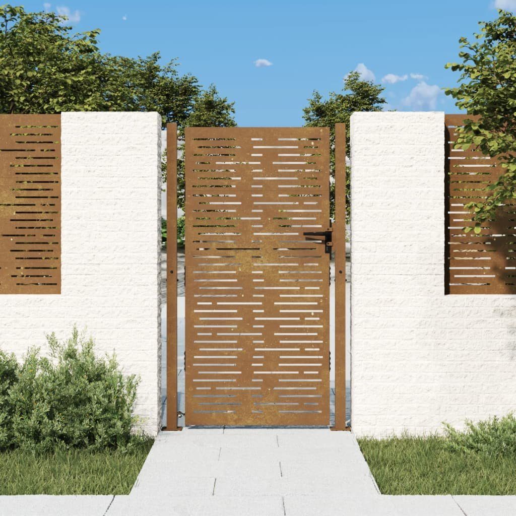vidaXL Gartentor Gartentor 105x180 cm Cortenstahl Quadratisches Design