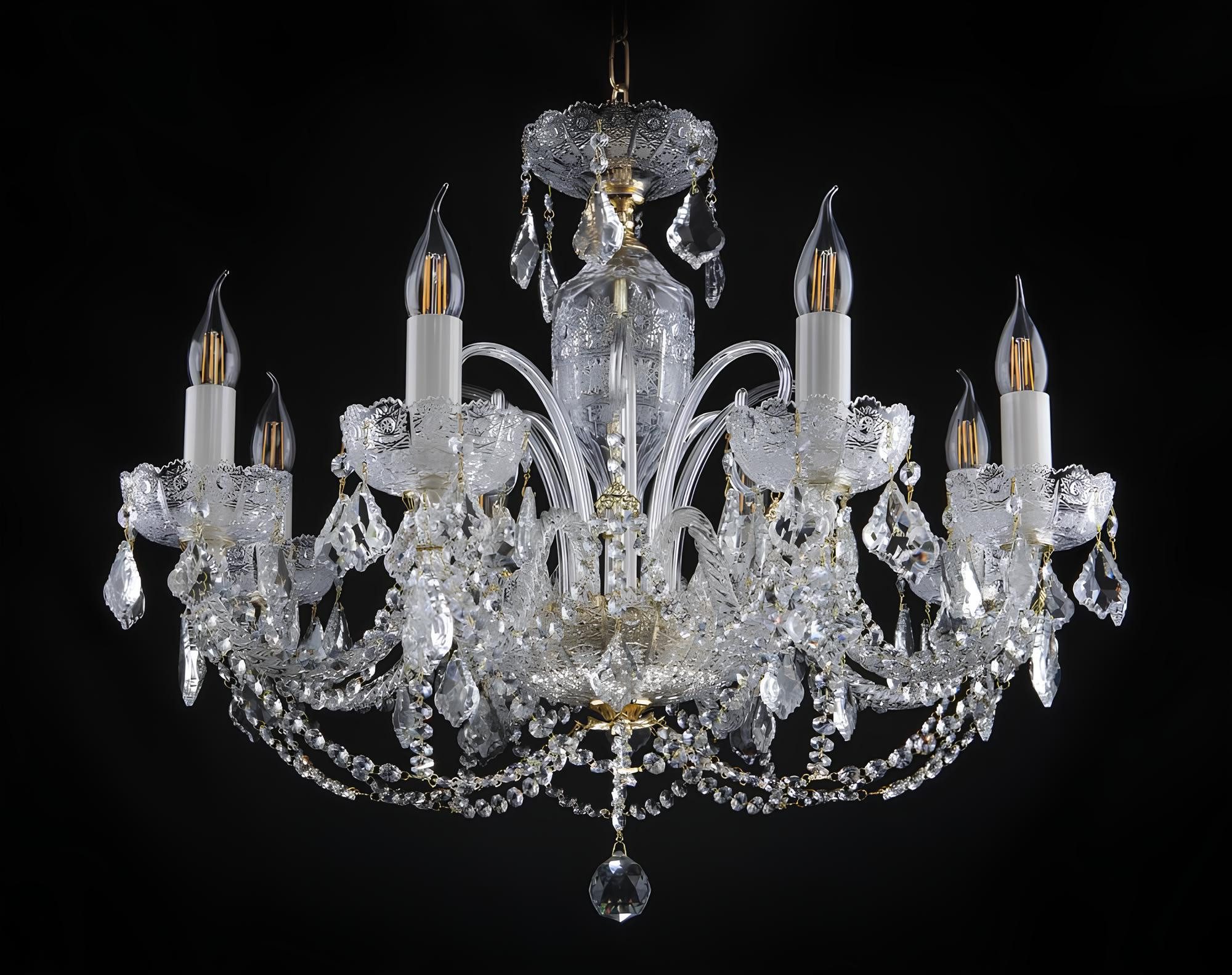 Xlmoebel Kronleuchter Königlicher Böhmen Palastlampe 8x Deckenleuchte, Hergestellt in Europa