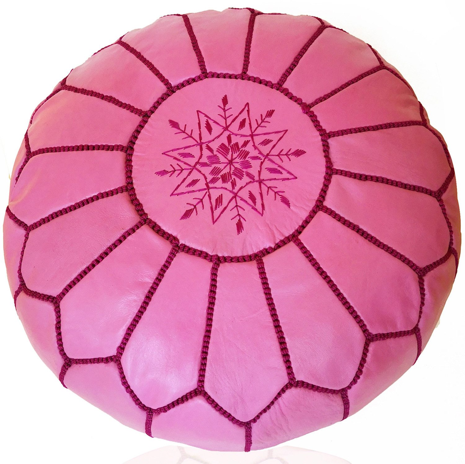 ALMADIH Pouf Leder Pouf Marokkanischer Echtleder Handarbeit Sitzsack