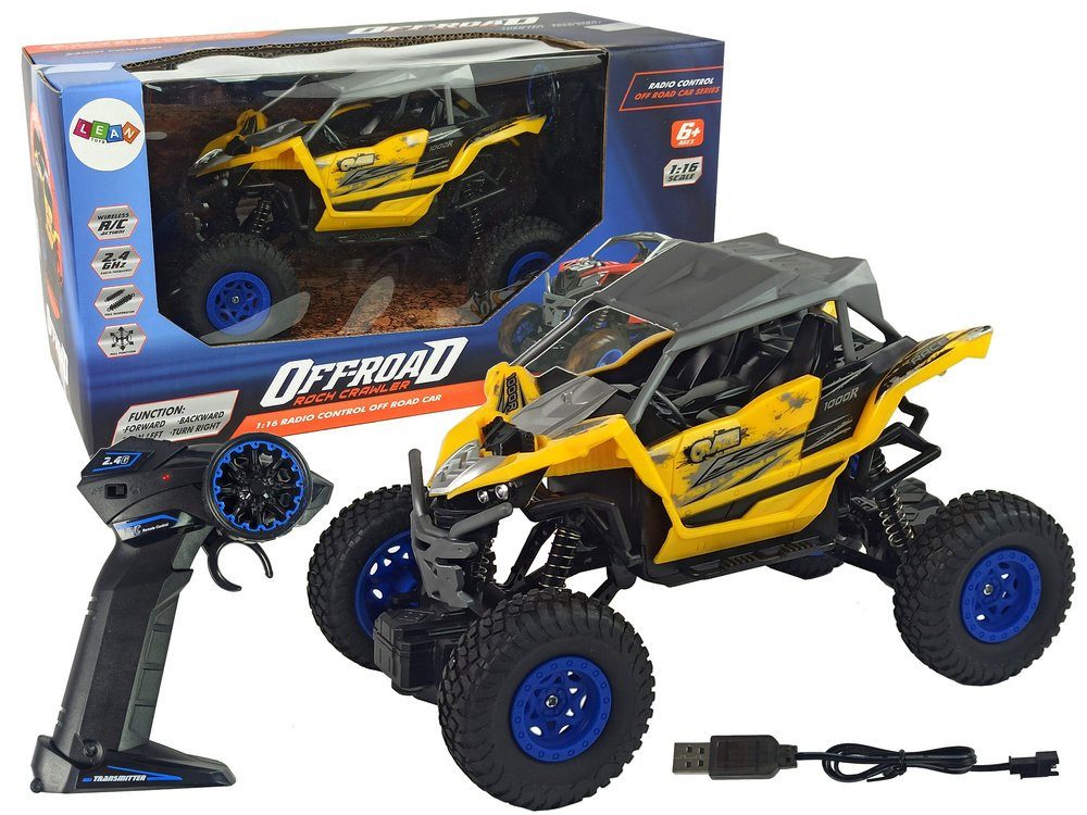 Wisam RC-Auto Ferngesteuertes Off-Road-Fahrzeug 2,4 GHz 1:16 Gelb