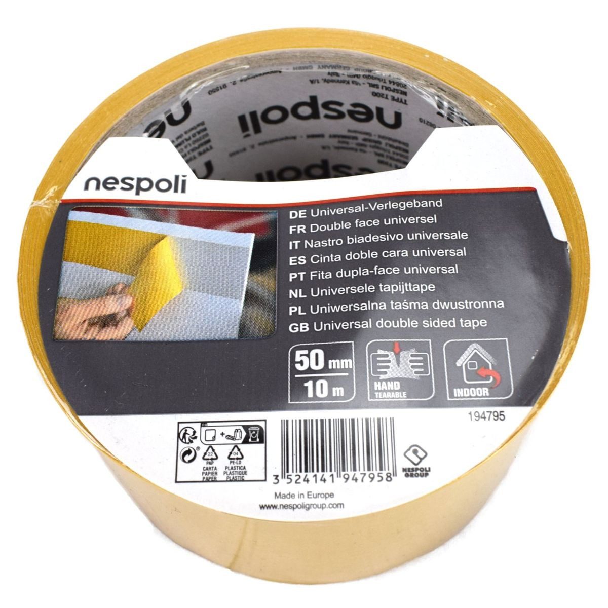 Nespoli Klebeband Universal Verlegeband Innen Rolle Klebeband