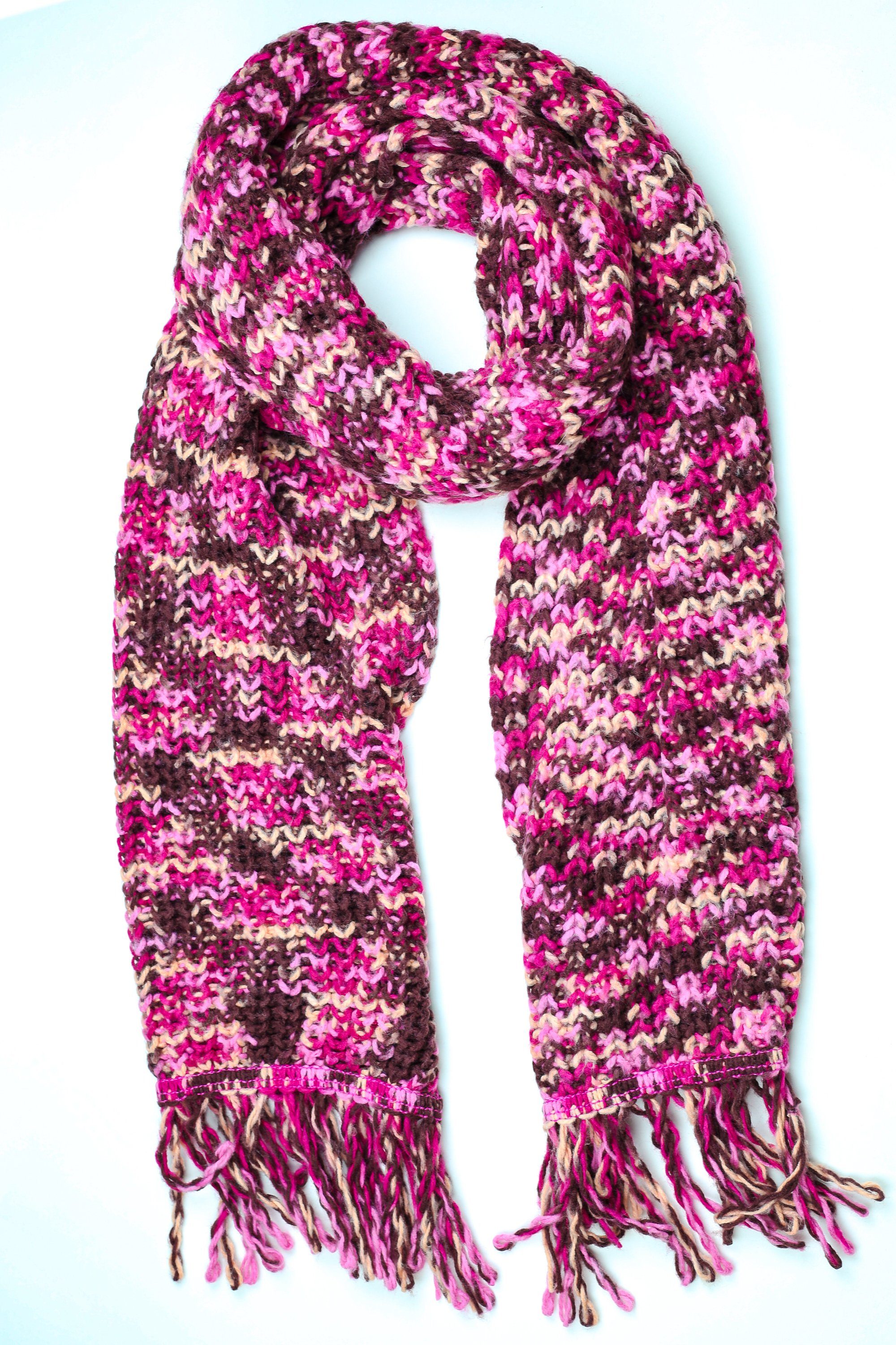 COLLEZIONE ALESSANDRO Wollschal Lanea, (1-St), grob gestrickt mit Fransen