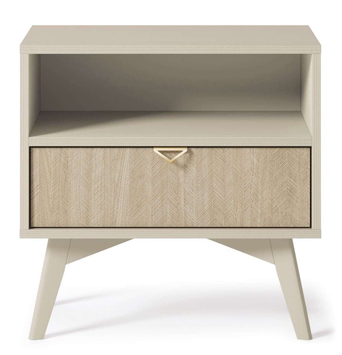 MOEBLO Nachttisch Abeto Nachttisch S 54 (Nachttisch Nachtkommode Nachtschrank Nachtkonsole Beistelltisch Schlafzimmer mit schublade Goldene Türgriffe), (BxHxT): 54x54x38 cm