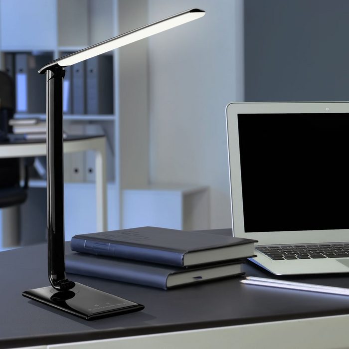 etc-shop Schreibtischlampe LED-Leuchtmittel fest verbaut Tageslichtweiß Schreibtischlampe Schreibtischlampe LED Tischlampe Dimmbar USB Touch