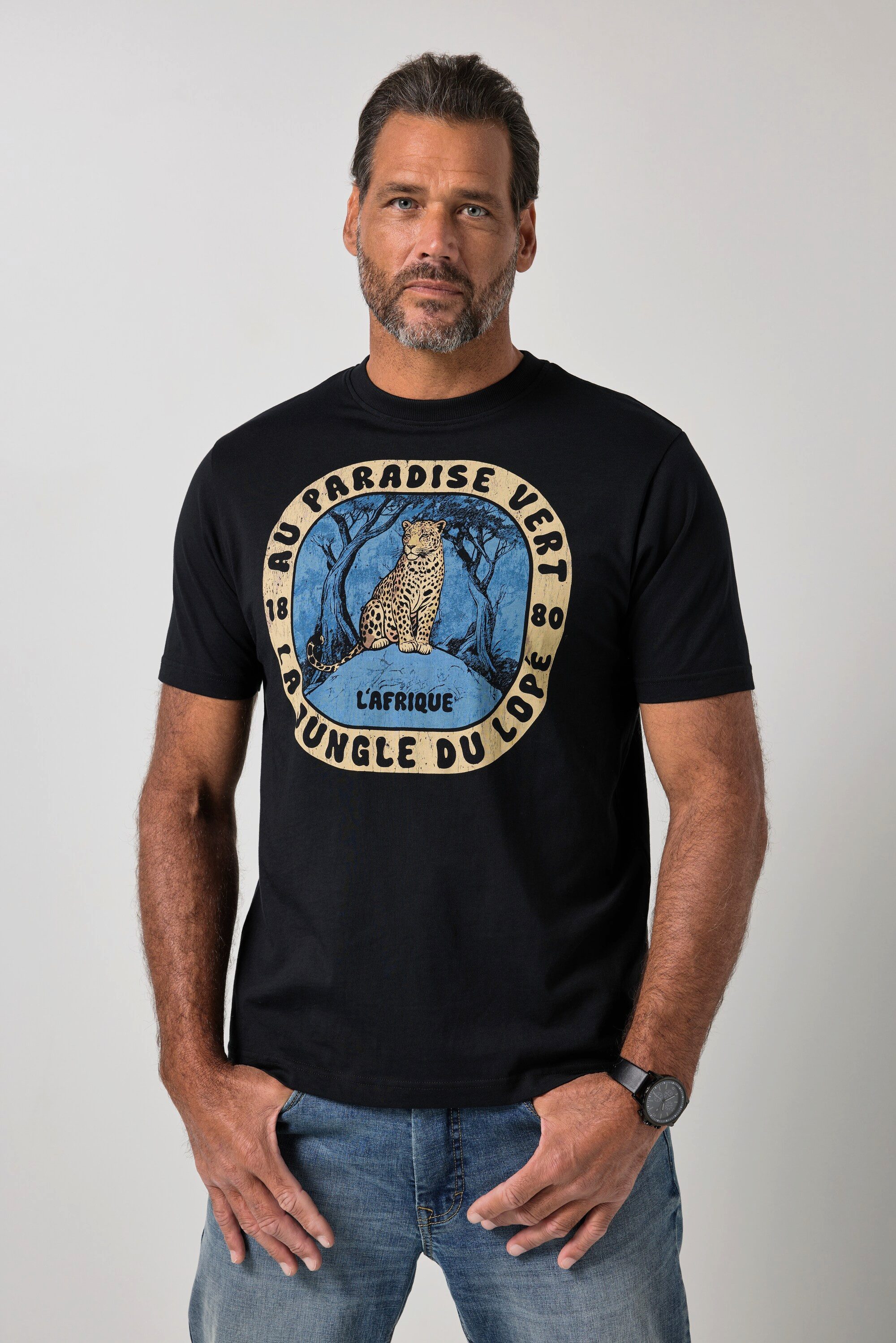 T-Shirt T-Shirt Halbarm Brustprint bis 8 XL